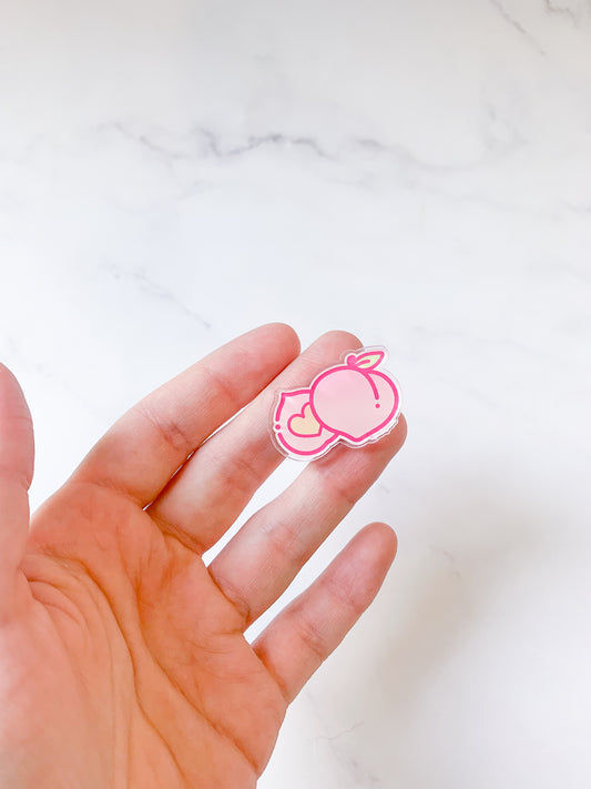 peachpot acrylic pin (1inch)