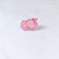 peachpot acrylic pin (1inch)